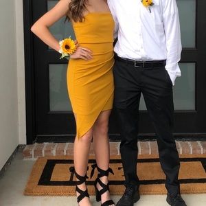 Asymmetrical Yellow Dress